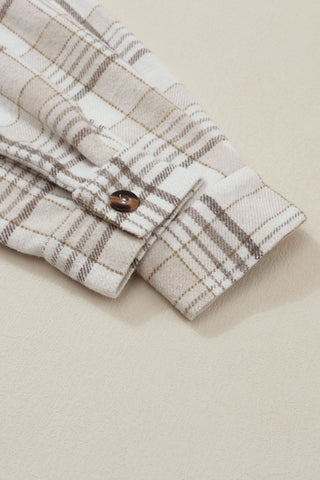 Trailblazer Neutral Plaid Hooded Shacket 🤎🧥