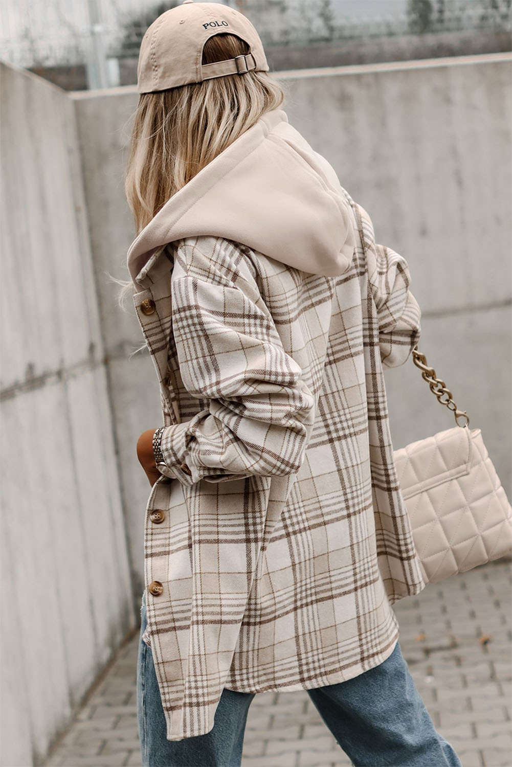Trailblazer Neutral Plaid Hooded Shacket 🤎🧥
