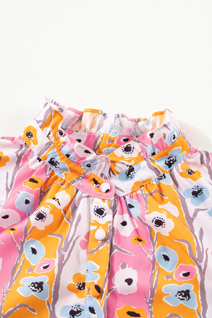 PLUS SIZE✨Petal Pop Ruffle-Neck Blouse 🌸