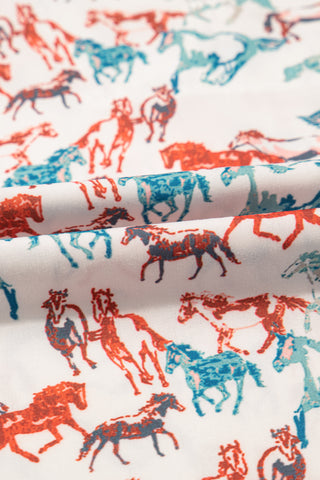 PLUS SIZE✨Wild & Free Mustang Print V-Neck Blouse 🐎✨