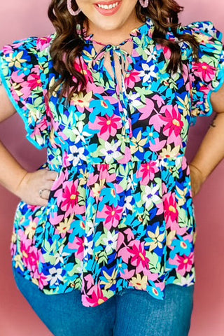 PLUS SIZE✨Flutter Fiesta Ruffle Top 🌺