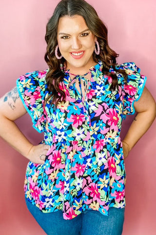 PLUS SIZE✨Flutter Fiesta Ruffle Top 🌺