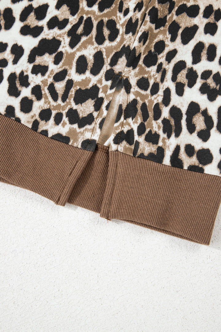 PLUS SIZE✨Wild Instinct Rib-Trim Leopard Top 🐆