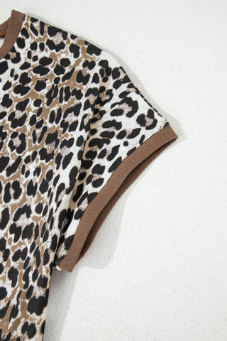 PLUS SIZE✨Wild Instinct Rib-Trim Leopard Top 🐆