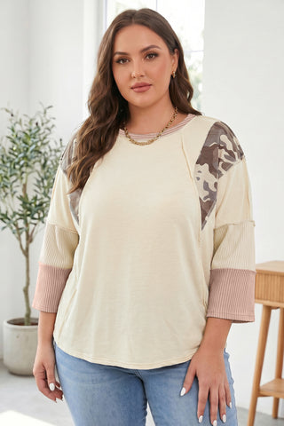 Luke & Estelle Desert Camo Colorblock Plus Size Top