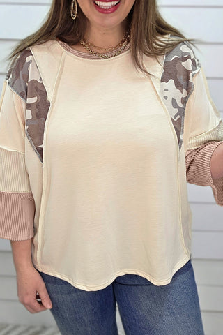 Luke & Estelle Desert Camo Colorblock Plus Size Top