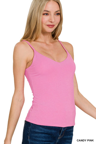 Double Layerd V-Neck Spaghetti Strap Cami - Choose A Color