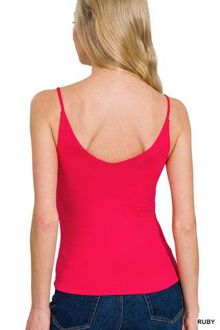 Double Layerd V-Neck Spaghetti Strap Cami - Choose A Color