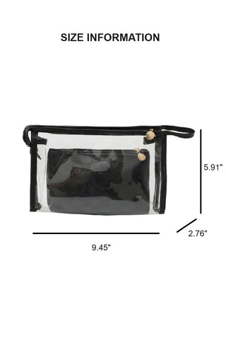 ClearView Chic—2-Piece Textured Travel Pouch Set