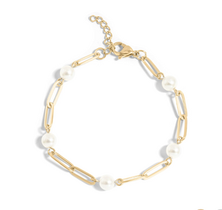 Hey Beautiful Pearl Paperclip Chain Bracelet – Waterproof & Tarnish-Free