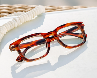 Peepers Tangerine Blue Light Reading Glasses | Tortoise Rectangle Frame