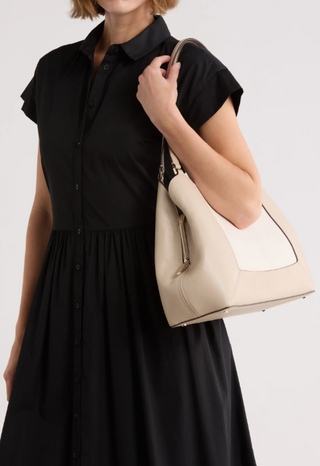 Kate Spade Lena Triple Compartment Shoulder Bag | Light Sand Colorblock