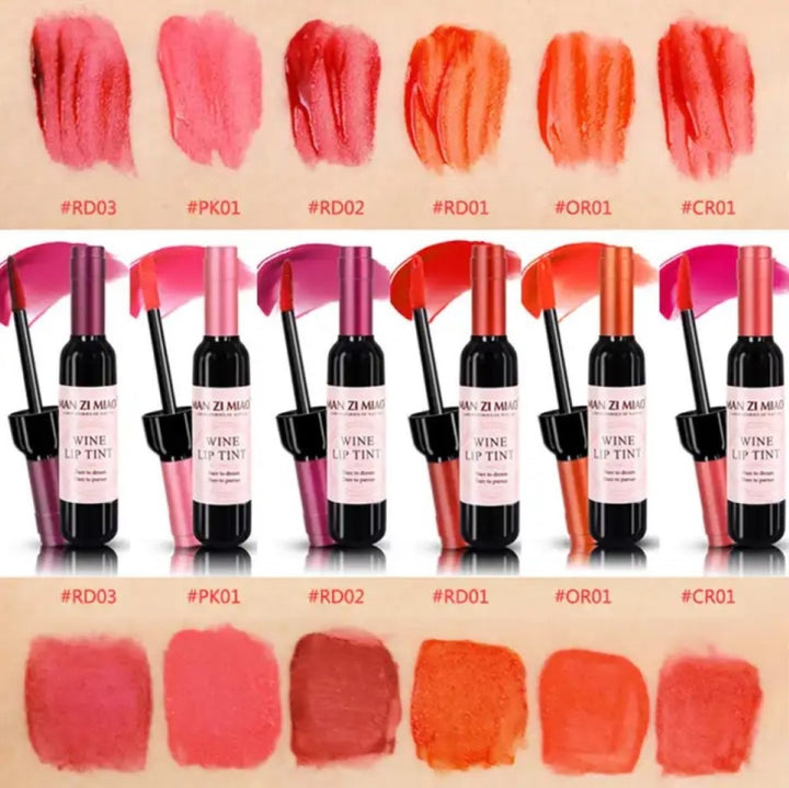 Sip &Stain: Wine Lip Tint – 24-Hour Plush Color (6 Shades)