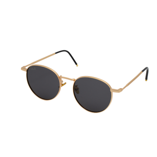 DAX Luna Small Round Sunglasses - Black & Gold