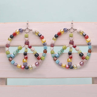 Living in Harmony Multicolor Peace Sign Earrings