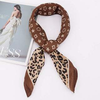 Café au Lait Leopard Star Bandana Scarf