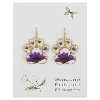 Purple Paw Pride Gold Earrings