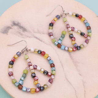 Living in Harmony Multicolor Peace Sign Earrings