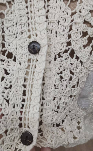 Women's Boho Crochet Lace Butterfly Sleeve Blouse – Ivory