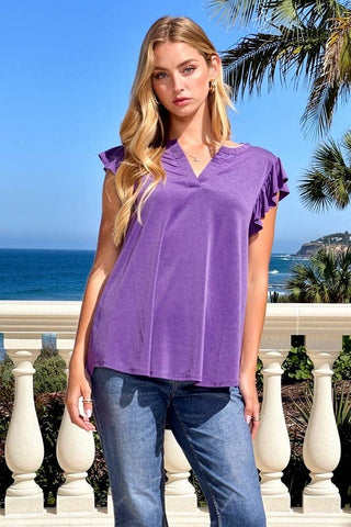 Dear Scarlett Lizzy Flutter-Sleeve Top