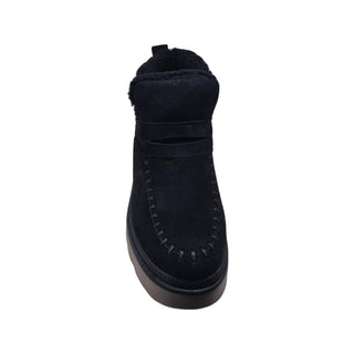 Black Fur-Lined Platform Ankle Boots | Women's Winter Boots