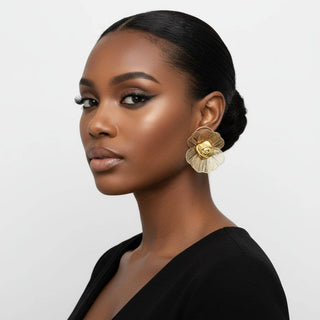 The Golden Bloom Statement Stud Earrings