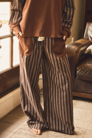Slow Sunday Cocoa Stripe Terry Set