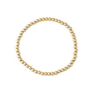 Hey Beautiful Waterproof Tarnish-Free Gold Beaded Stretch Bracelet (4mm, 5mm, 6mm, 8mm)