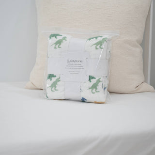 LollyBanks Rawr-Some Dinosaur Muslin Baby Quilt