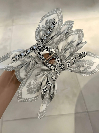 Paisley Scarf Bow Hair Clip
