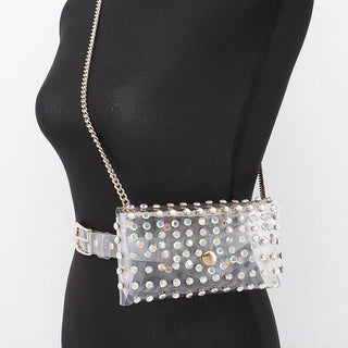Stadium Sparkle Clear Rhinestone Belt Bag