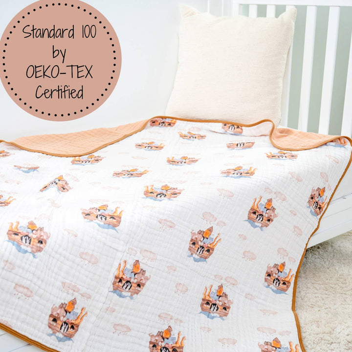 Noah's Ark Baby Toddler Muslin Quilt