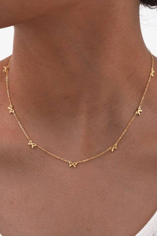 Hey Beautiful – 18K Gold Plated Tarnish-Resistant Bow Necklace