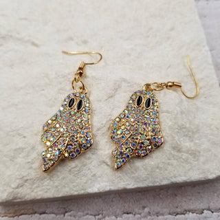 Rhinestone Ghost Drop Earrings