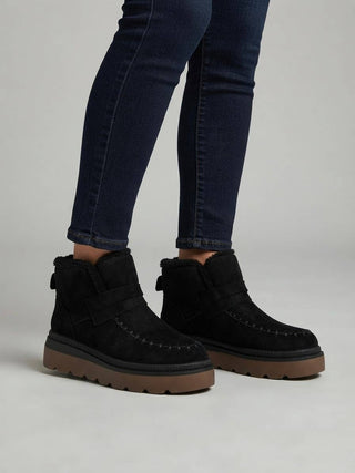 Black Fur-Lined Platform Ankle Boots | Women's Winter Boots