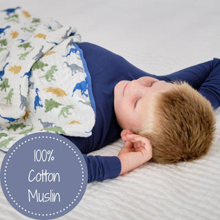 LollyBanks Rawr-Some Dinosaur Muslin Baby Quilt