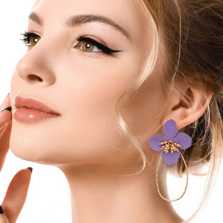The Lavender Bloom Hoop Earrings