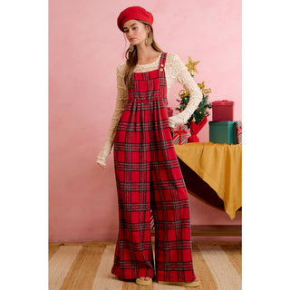 Hearthside Holly Red Tartan Overalls