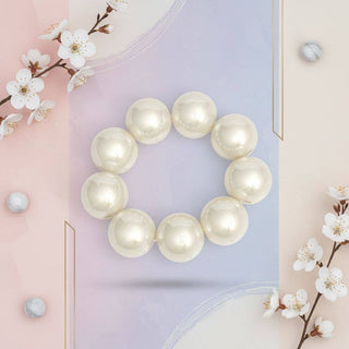The Luxe Pearl Statement Bracelet – Cream Gold