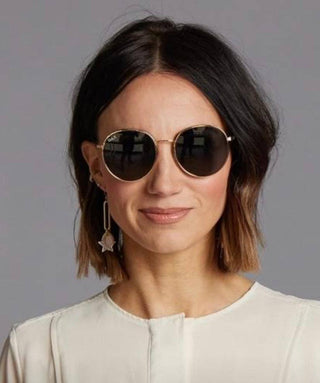 DAX Luna Small Round Sunglasses - Black & Gold