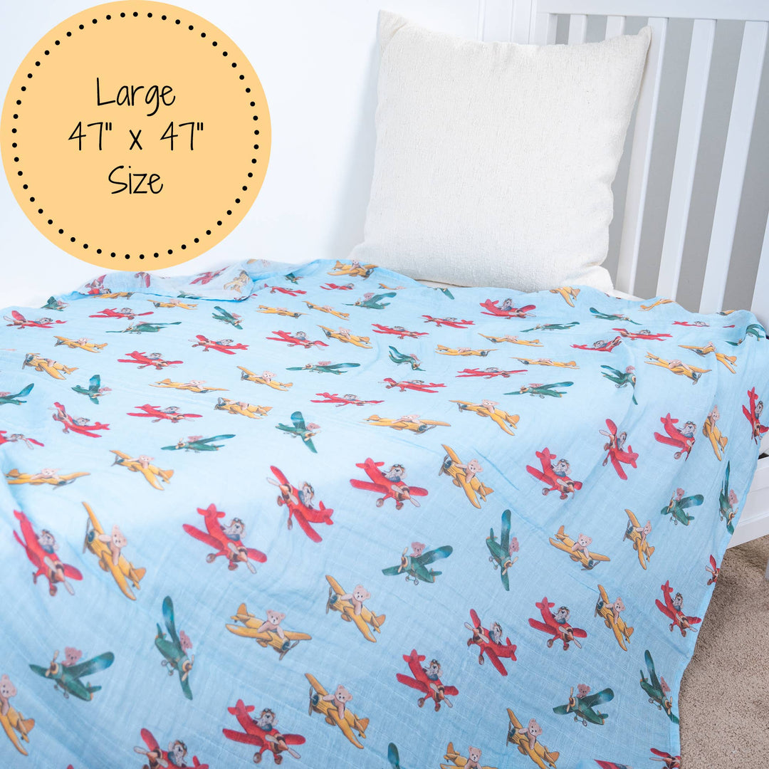 Pilot Paws Baby Muslin Swaddle Blanket