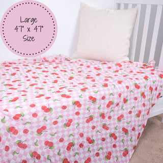 LollyBanks Cherry on Top Cotton Muslin Swaddle Blanket