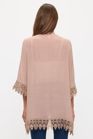 The Coastal Lace Kimono – Ivory & Taupe
