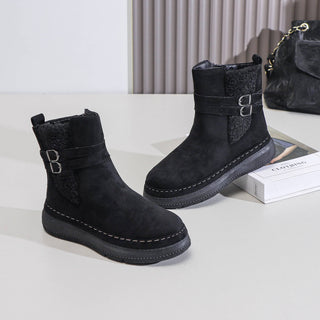 Black Fur-Lined Zip Ankle Boots | Women's Winter Booties
