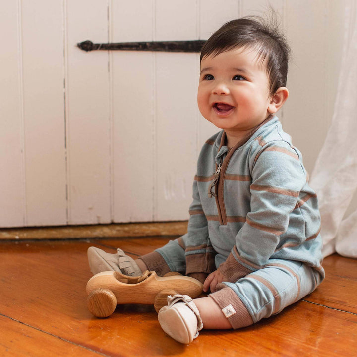 Burt's Bees Baby - Holland Stripe Infant Blue Jumpsuit