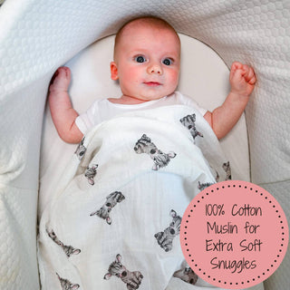 LollyBanks Baby Zebra Cotton Muslin Swaddle Blanket