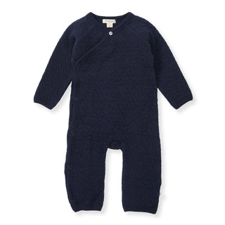 Burt's Bees Baby Quilted Bee Wrap-Front Jumpsuit - Midnight
