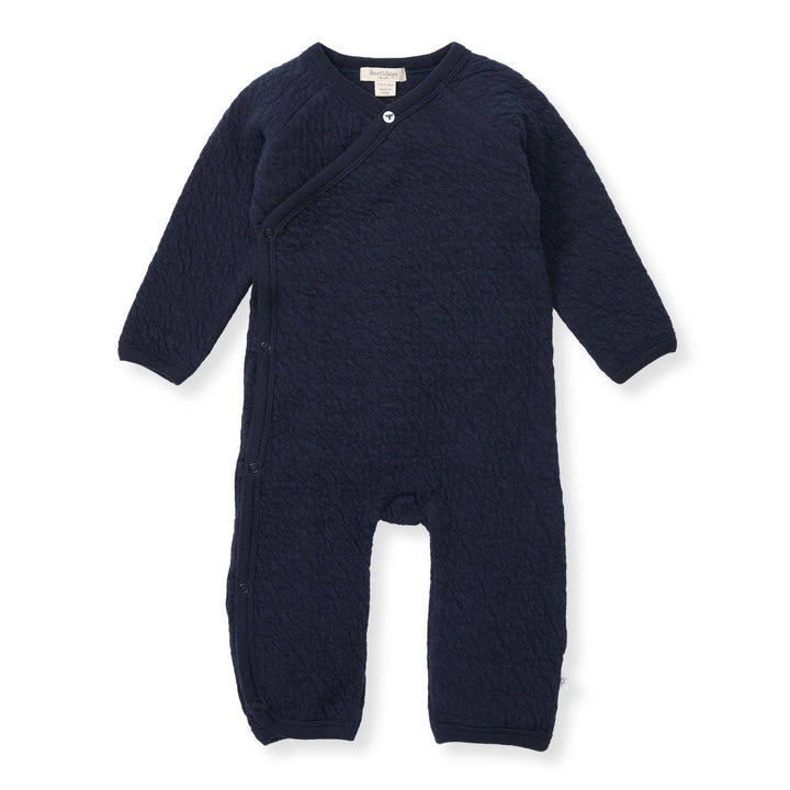 Burt's Bees Baby - Organic Cotton Quilted Bee Wrap-Front Baby Jumpsuit - Midnight