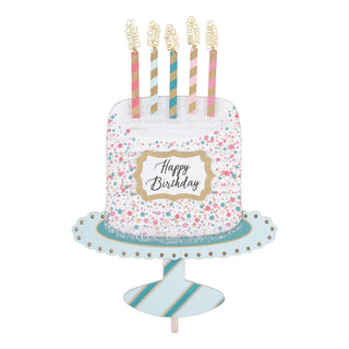 Fancy Happy Birthday Cake interchangeable stand topper