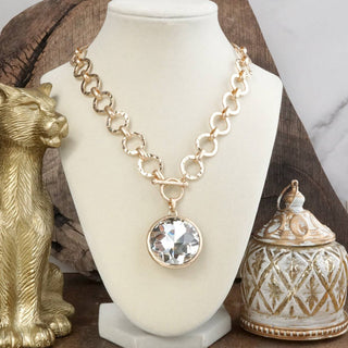Hey Beautiful Gilded Radiance Chunky Crystal Statement Chain Necklace